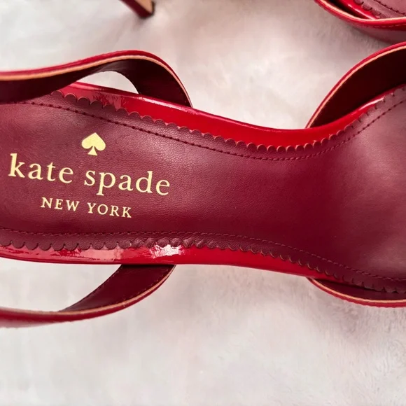 KATE SPADE NY Vivian Red Patent Leather Stiletto Heel Ankle Strap Pump--NEW--8 - Picture 9 of 15